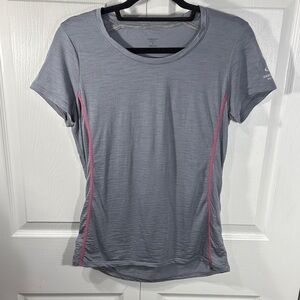 Icebreaker Women's Gray and Pink Short Sleeve Tee